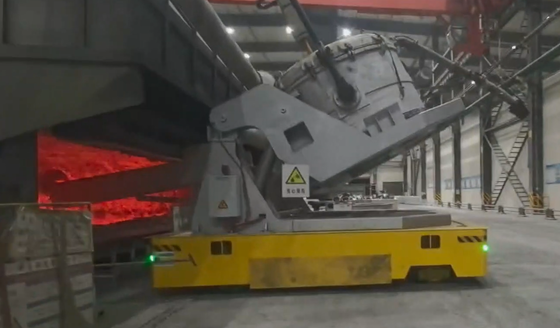 Molten Aluminium Transfer Ladle Tilting Vehicle with Intrinsic Safety Precise Control and Efficiency for Casthouse