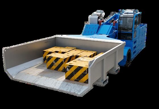 오븐 충전 차량과 교환 가능한 폐기물 컨테이너 수직 승강장 및 효율적인 충전을 위한 망원경 팔